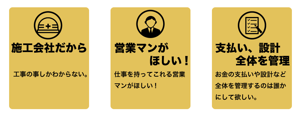 協力会社様の悩み事