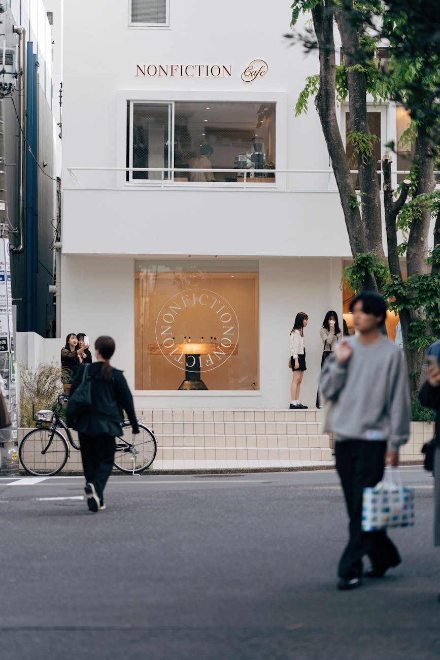 street view of nonfiction cafe in tokyo