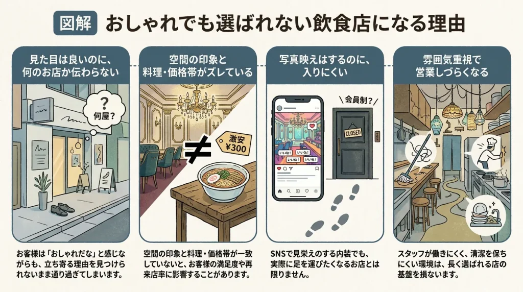 おしゃれでも選ばれない飲食店になる理由